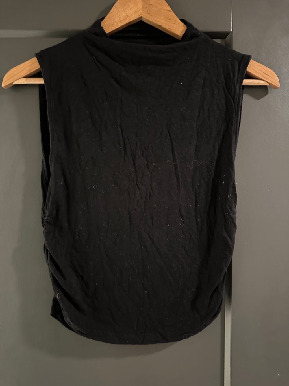 Sleeveless Black Mock Neck Women's Top